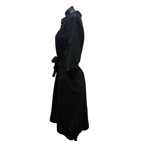 NWT Banana Republic Black Linen Shirt Dress With Tie Waist XL - Picture 4 of 8
